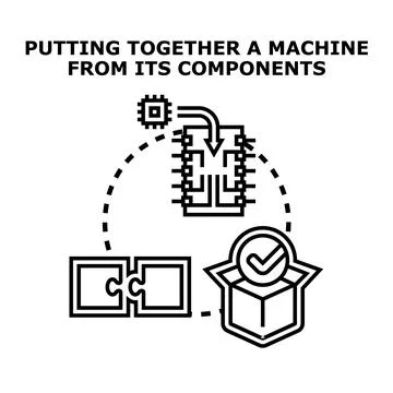Engineering components into integrated system development solution Stock Illustration