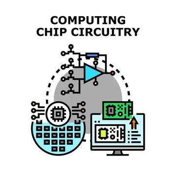 Engineering computing chip circuitry and digital technology development Stockillustratie