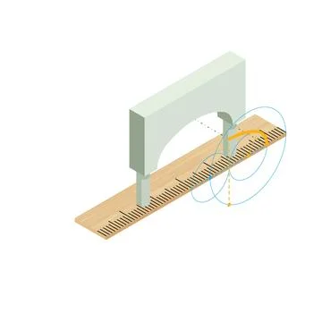 Engineering concept icon isometric vector. Arch project and wood measuring ruler Ilustração Stock