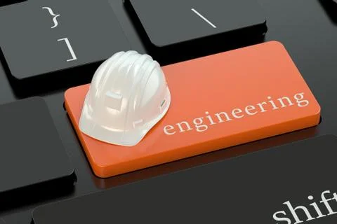 Engineering concept on keyboard button 스톡 일러스트