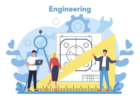 Engineering concept. Technology and science. Professional occupation Stock Illustration