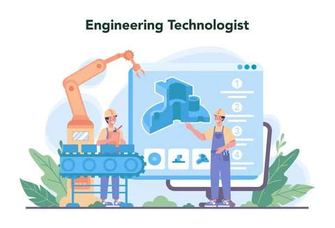 Engineering concept. Technology and science. Professional occupation Stock Illustration