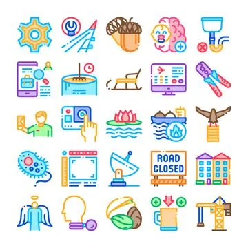 Engineering, construction, development, and logistics icon set イラスト素材