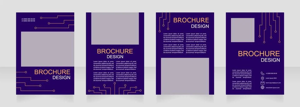 Engineering construction installation blank brochure design Illustrazione stock