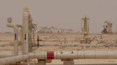 Engineering Constructions At The Oil Field Stock Footage 62088387