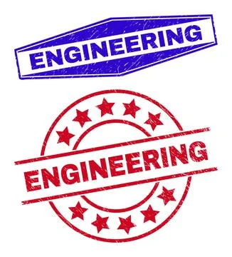 ENGINEERING Corroded Seals in Circle and Hexagon Shapes Stock Illustration