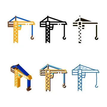 Engineering crane icon forms vector outline 스톡 일러스트