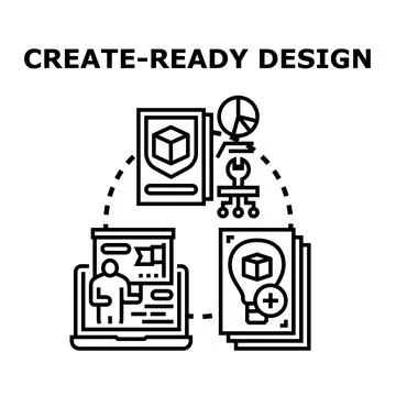 Engineering creating ready design manufacturing process concept Stock Illustration