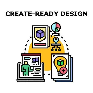 Engineering creating ready design manufacturing process concept Stock Illustration