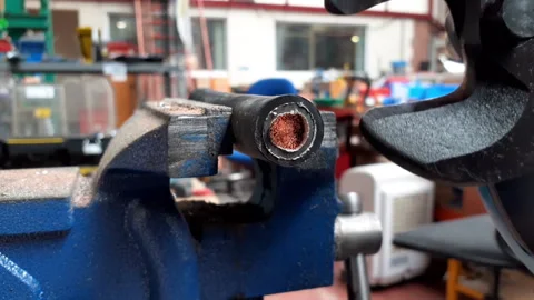 Engineering Cutting Cables 2 Stock Footage 131769673