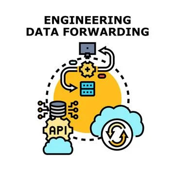 Engineering data forwarding data processing system concept Stockillustratie