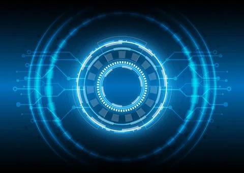 Engineering of data science. Futuristic Sci-Fi glowing HUD user. Digital info Stock Illustration