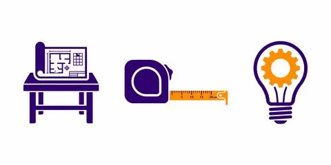 Engineering Design and Innovation Icon Set Illustration