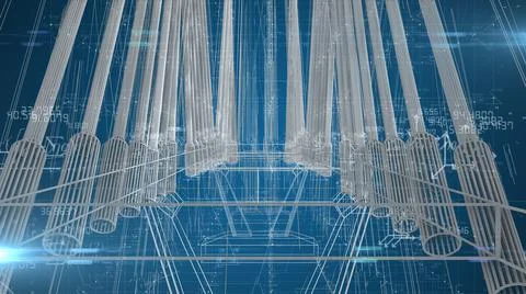 Engineering design architecture disciplines bridge construction Stock Illustration