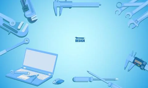 Engineering design concept free center space for your text around Stock Illustration