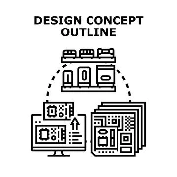 Engineering design concept outlining electronic development process Stockillustratie