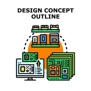 Engineering design concept outlining electronic development process Illustrazione stock