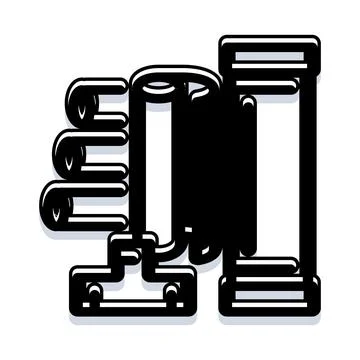 Engineering design planning process with architectural blueprints documents Stock Illustration