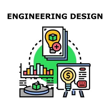 Engineering design process developing new innovative solutions Stock Illustration