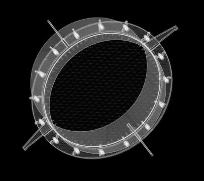 Engineering detail on black background Stock Illustration