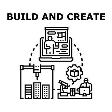 Engineering development process creating digital technology solutions Stock Illustration