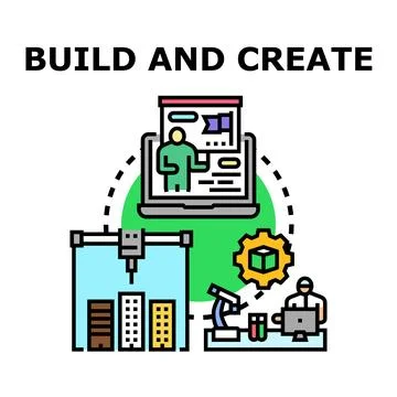 Engineering development process creating digital technology solutions Stock Illustration