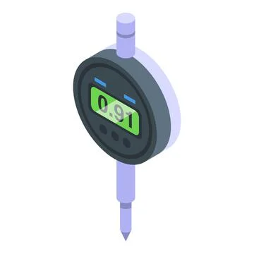 Engineering digital micrometer icon isometric vector. Ruler equipment Stock Illustration
