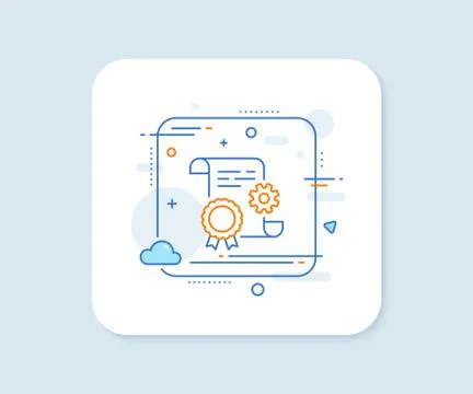 Engineering doc line icon. Technical documentation sign. Vector イラスト素材