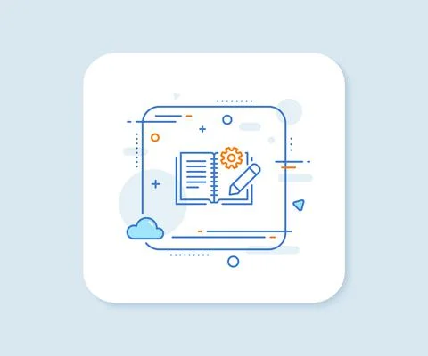 Engineering documentation line icon. Technical instruction sign. Vector 스톡 일러스트