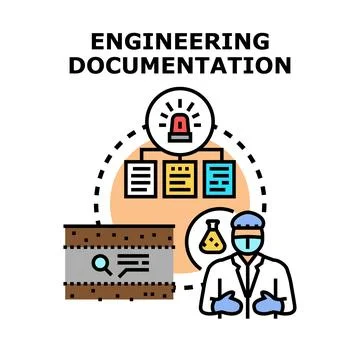 Engineering documentation process for research and development 库存插图