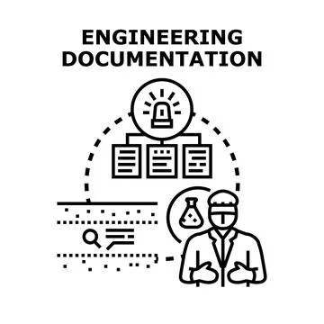 Engineering documentation process for research and development Stock Illustration