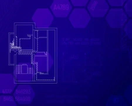 Engineering draft of heating system in the house. 스톡 일러스트