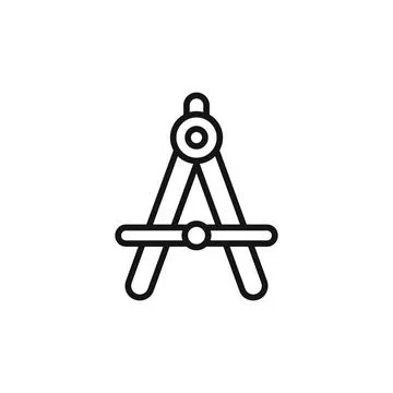 Engineering Drafting Compass Icon for Technical Drawing Stock Illustration