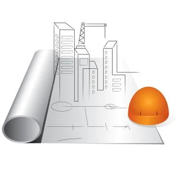 Engineering drawing, architecture design Stock Illustration