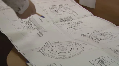 Engineering drawing 스톡 동영상 42379159