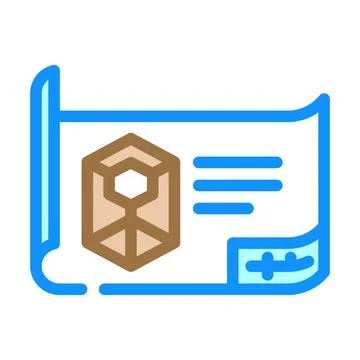 Engineering drawing manufacturing engineer color icon vector illustration Stock Illustration