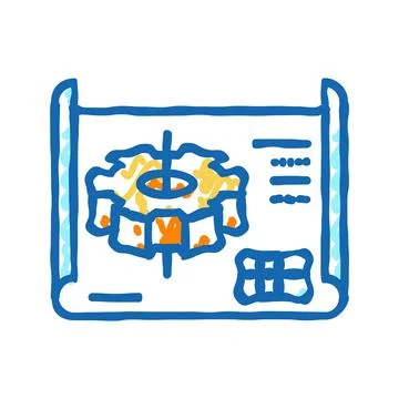 Engineering drawing manufacturing engineer icon doodle illustration 스톡 일러스트