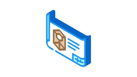 Engineering drawing manufacturing engineer isometric icon animation Stock Footage 327291692