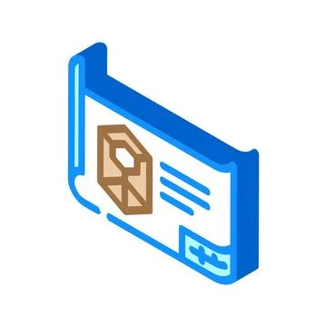 Engineering drawing manufacturing engineer isometric icon vector illustration Stock Illustration