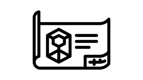Engineering drawing manufacturing engineer line icon animation Stockbeeldmateriaal 326762448