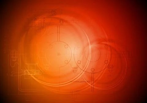 The engineering drawing of a reducer. Eps 10 vector background The enginee... Foto stock