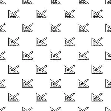 Engineering drawing tools pattern with pencil and ruler Stock Illustration