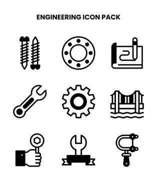 Engineering DuoTone Bundle Icons Pack Stock Illustration