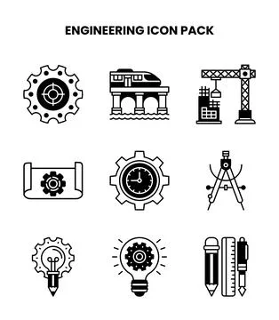 Engineering DuoTone Design Icons Pack Stock Illustration