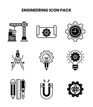 Engineering DuoTone Graphics Icons Pack 库存插图