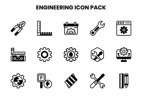Engineering DuoTone Vector Icons Pack イラスト素材