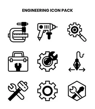 Engineering DuoTone Vector Icons Pack Illustrazione stock