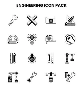 Engineering DuoTone Vector Icons Pack 스톡 일러스트