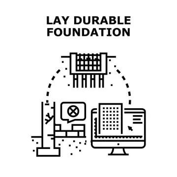 Engineering a durable foundation for building construction Stock Illustration