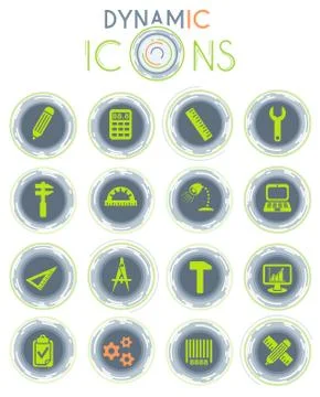 Engineering dynamic icons イラスト素材